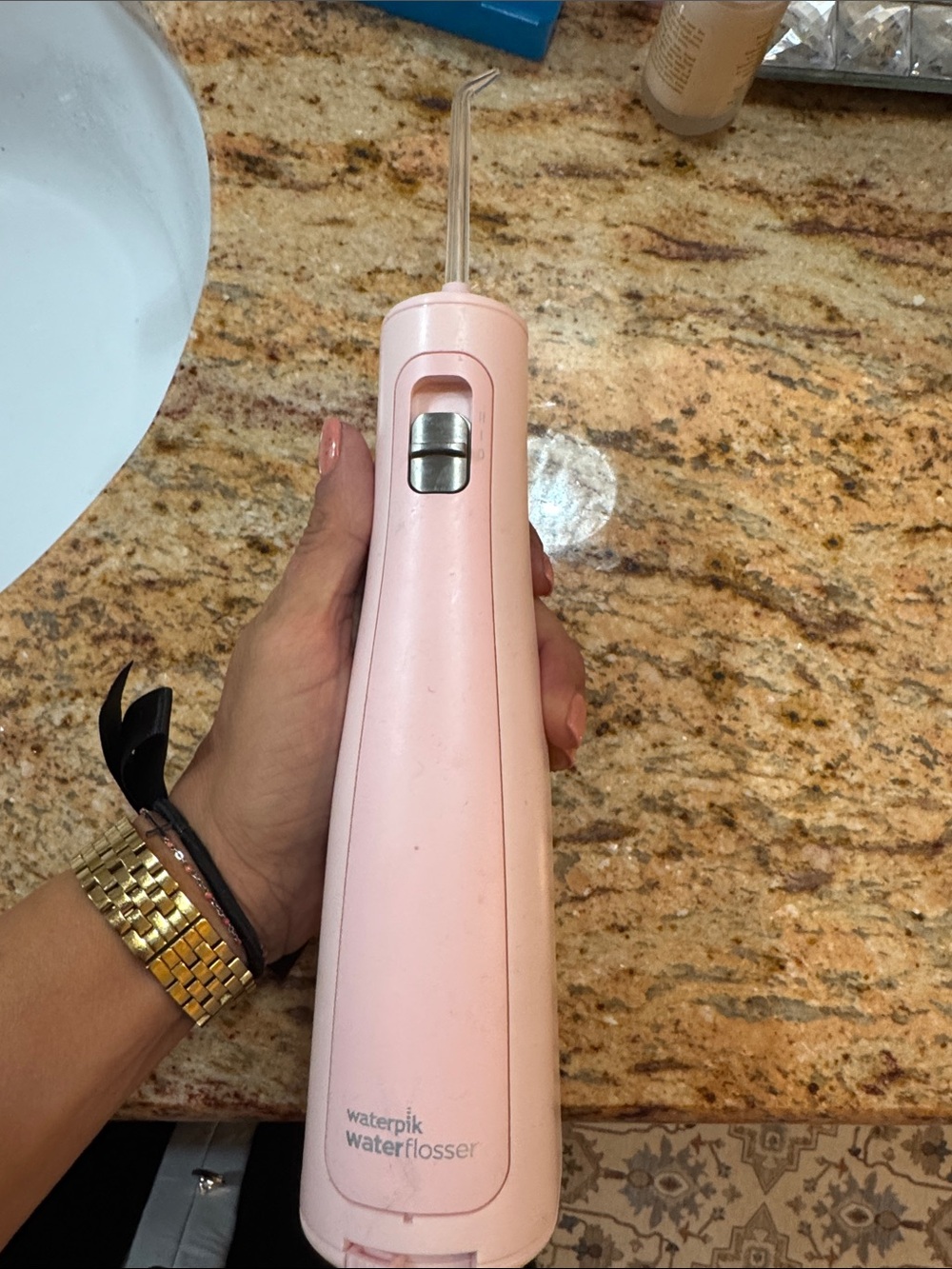 Waterpik Pink Cordless Water Flosser — Compact Oral Irrigator
